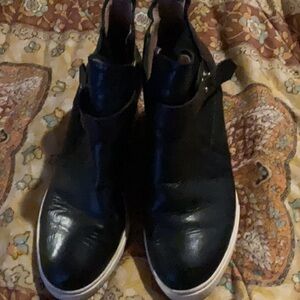 Black Ankle Boots with White Soles